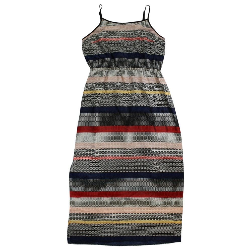 Vince Camuto Sleeveless Maxi Dress M Multicolor Stripe Pattern Lined